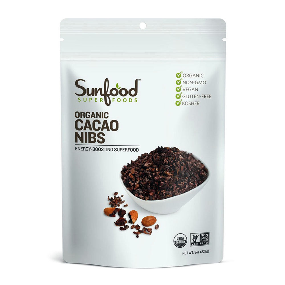 Sunfood Superfoods Organic Cacao Nibs, 8 Oz